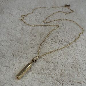 EXPRESS Goldtone Rhinestone Stick Pendant Necklace